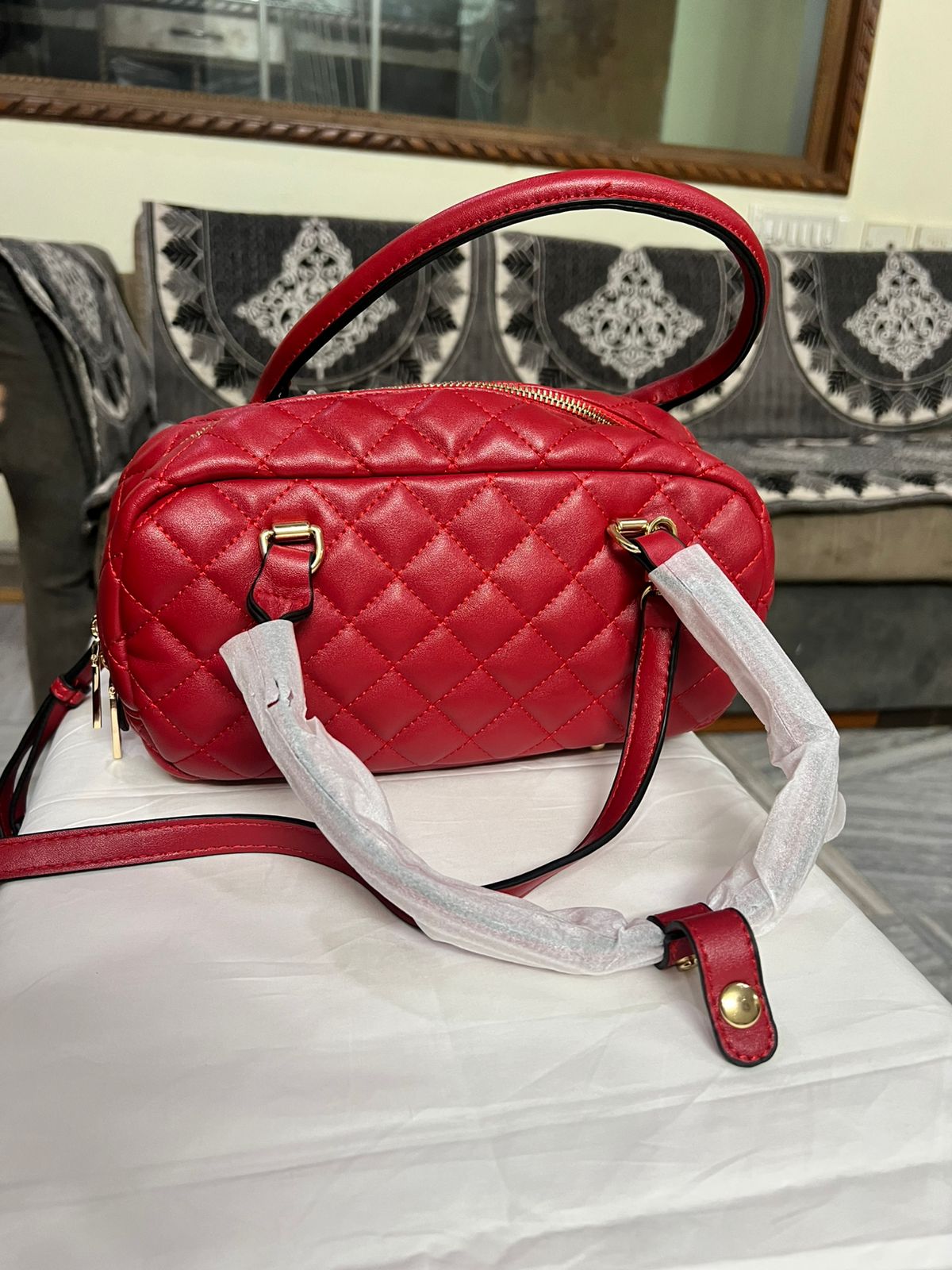 GUESS INSPIRED RED SATCHEL BAG